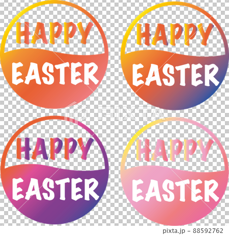 Sets of Easter logo. Happy Easter Sticker. Vector, Illustration. EPS10 88592762