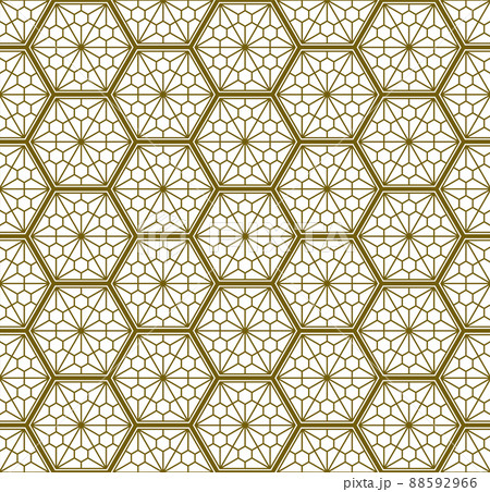 Seamless traditional Japanese ornament Kumiko. Brown color lines. Seamless traditional Japanese ornament Kumiko. Brown color lines. 88592966