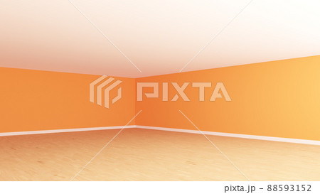 Empty Interior Corner with Orange Stucco Walls, White Ceiling, Light Parquet Floor and a White Plinth. Unfurnished Empty Room. Perspective View. 3d rendering, Ultra HD 8K, 7680x4320, 300 dpi Empty Interior Corner with Orange Stucco Walls, White Ceiling, Light Parquet Floor and a White Plinth. Unfurnished Empty Room. Perspective View. 3d rendering, Ultra HD 8K, 7680x4320, 300 dpi 88593152