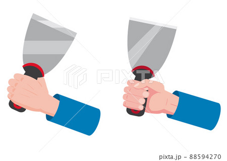 Construction tool putty knife, spatula repair tool. Hand hold spackling instruments. Vector illustration 88594270