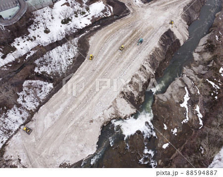 雪堆積場の様子(空撮) 雪堆積場の様子(空撮) 88594887