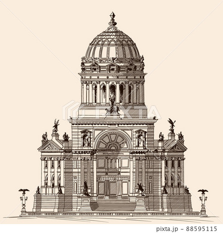 City landscape drawing. City landscape drawing. 88595115