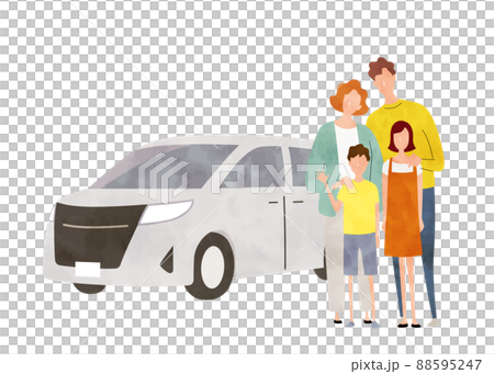 矢量圖素材：汽車和家庭 88595247