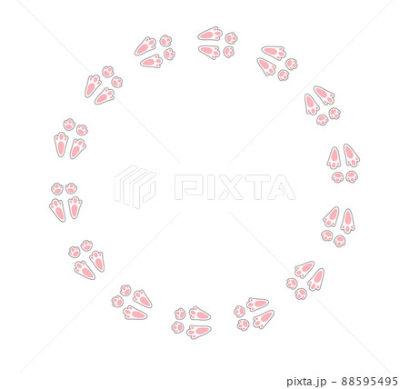 Rabbit Or Hare Footprint Trail Easter Bunny のイラスト素材