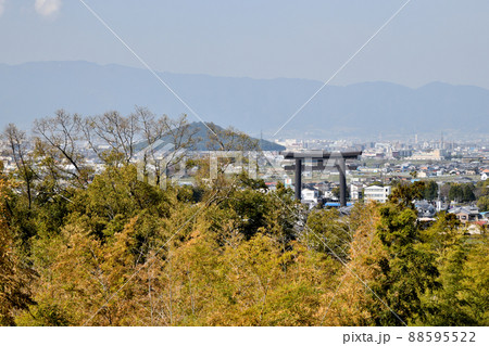 大美和の杜から大神神社の大鳥居を望む　【奈良県桜井市】 88595522