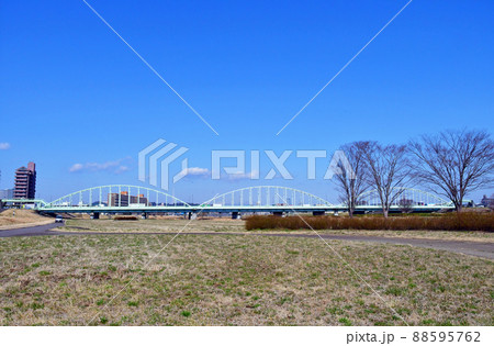 杜の都仙台　早春　広瀬川右岸　八本松緑地　大導水道橋 88595762