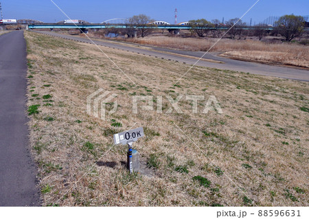 杜の都仙台　早春　広瀬川の起点　名取川との合流地点　 88596631