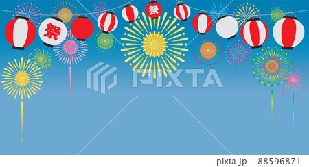 夏祭りの背景イラスト 88596871