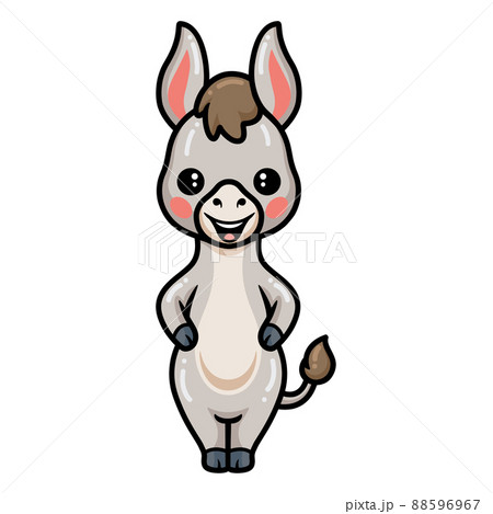Cute baby donkey cartoon standing Cute baby donkey cartoon standing 88596967