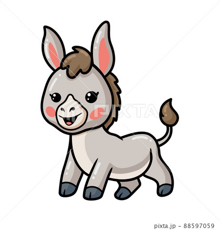Cute baby donkey cartoon pose	 88597059