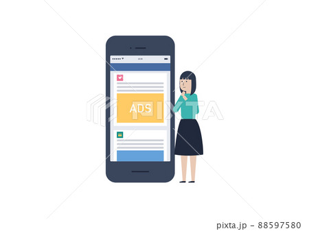 Snsとインフィード広告のイラスト素材のイラスト素材