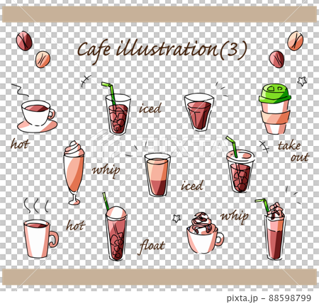 Hand-drawn illustration set of cafe menu ③ Hand-drawn illustration set of cafe menu ③ 88598799