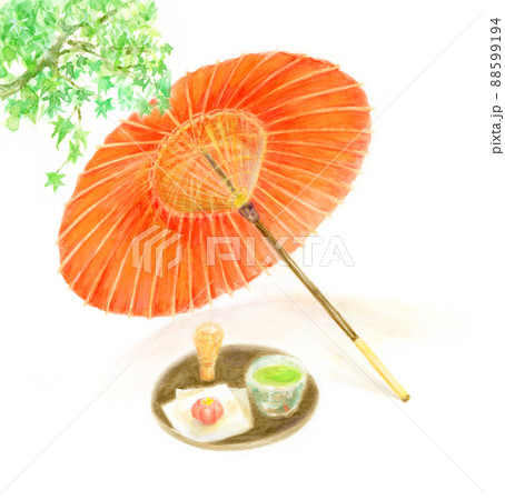 和傘　茶道　もみじ 88599194