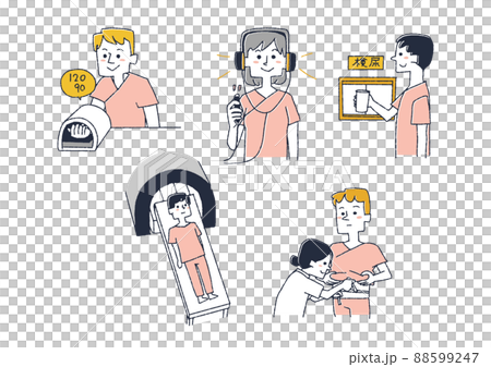 健康診断、人間ドッグに関するイラストセット2 コミカルな手書きの人物 ベクター、線画にカラー 健康診断、人間ドッグに関するイラストセット2 コミカルな手書きの人物 ベクター、線画にカラー 88599247
