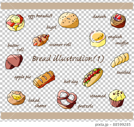 Bread / Bakery hand-drawn illustration set ① 88599285