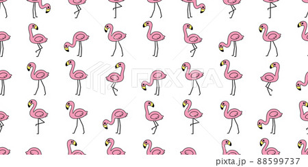 flamingo seamless pattern vector pink flamingos bird character cartoon animal exotic scarf isolated repeat wallpaper tile background gift wrapping paper illustration doodle 88599737