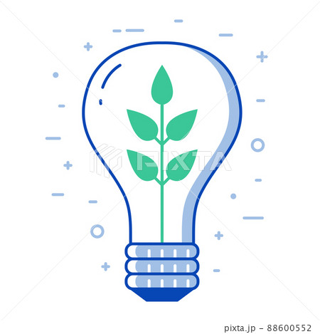 Green Energy Eco Living Icon in Line Art 88600552