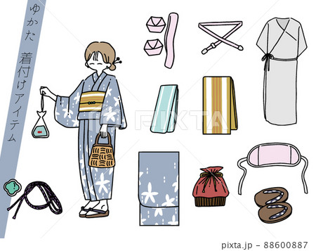 Free Vector  Kimono and geta, yukata japanese woman dress.