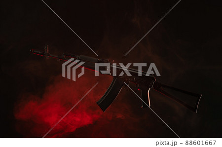 kalashnikov assault rifle in smoke kalashnikov assault rifle in smoke 88601667