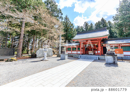 初春の冨士御室浅間神社本宮　山梨県富士河口湖町 88601779