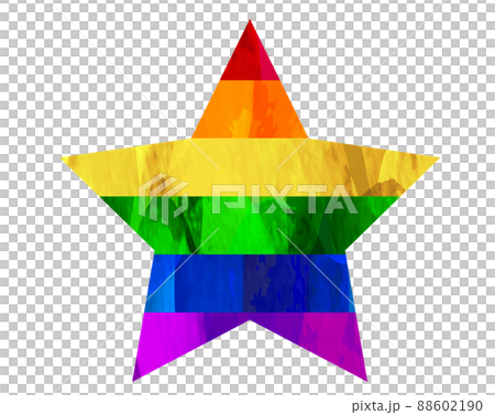 Colorful rainbow-colored clipping material_star illustration_LGBT_LGBTQ 88602190