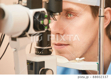ophthalmologist medical patient. Eye clinic treatment. Hospital optics ophthalmologist medical patient. Eye clinic treatment. Hospital optics 88602337