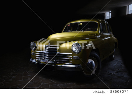 Car on black background. Vintage Car. 88603074