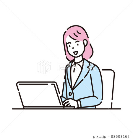 人物イラスト　線画 88603162