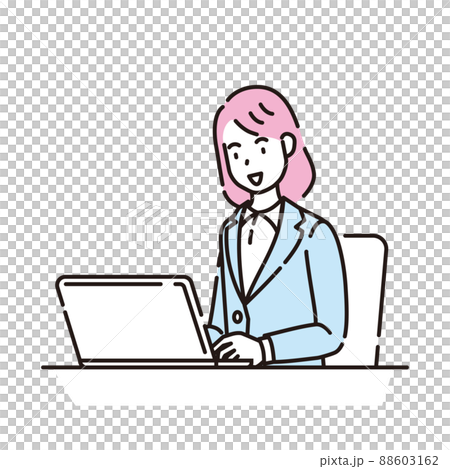 人物イラスト　線画 88603162