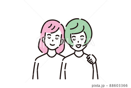 人物イラスト 線画 人物イラスト 線画 88603366