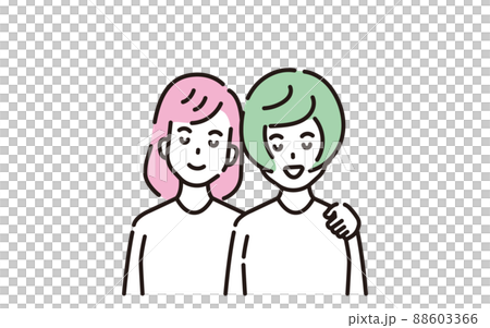 人物イラスト 線画 人物イラスト 線画 88603366