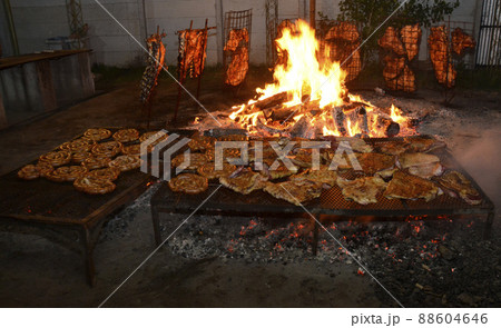 Grilled pig chorizo, La Pampa, Argentina 88604646
