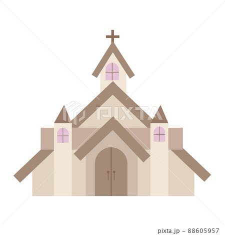 教会の外観のイラストのイラスト素材