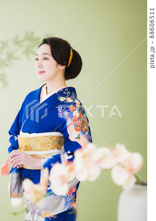 青い訪問着　 88606511