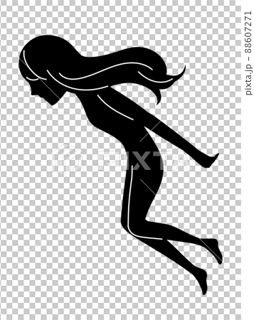 一個黑人婦女的簡單剪影 一個黑人婦女的簡單剪影 88607271