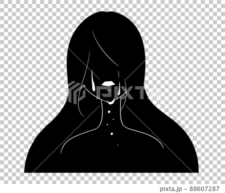 涙を流す女性の鬱イメージの抽象的なイラスト 涙を流す女性の鬱イメージの抽象的なイラスト 88607287