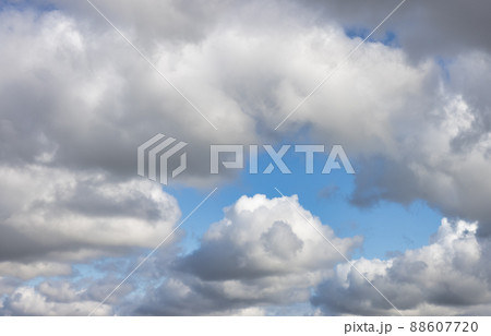 View of Cloudscape during a cloudy blue sky sunny day. View of Cloudscape during a cloudy blue sky sunny day. 88607720