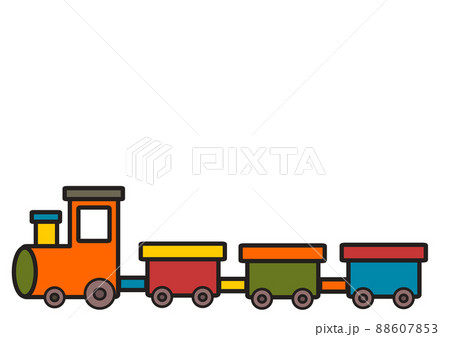 カラフルな列車のイラスト素材