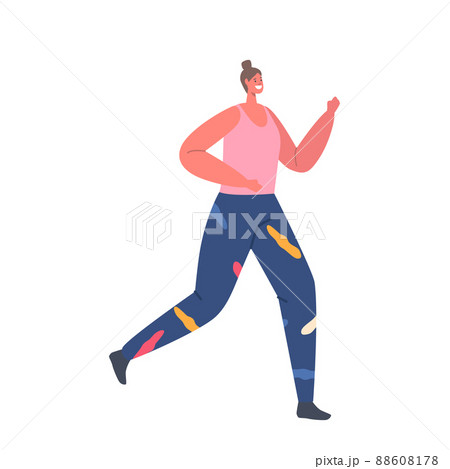 Athletic Woman in Sports Wear Running Marathon or Sprint. Sport Activity, Jogging and Healthy Lifestyle Exercise 88608178