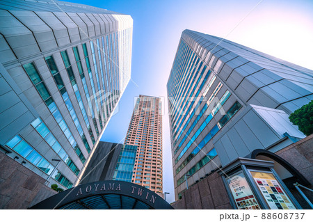 日本の東京都市景観　青山ツインなどを望む 88608737