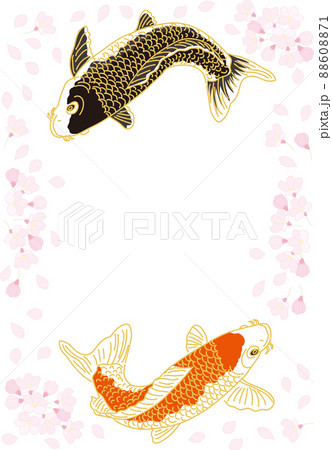 桜と鯉_縦長 桜と鯉_縦長 88608871