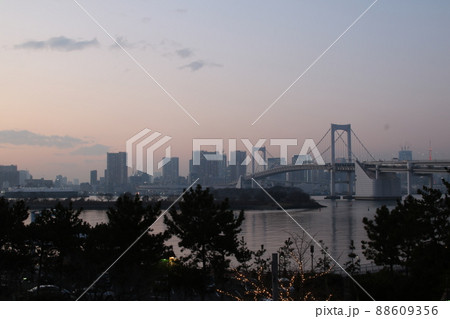 お台場 夕景の景色 お台場 夕景の景色 88609356