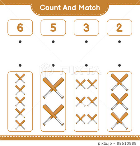 Count and match, count the number of Baseball - Stock