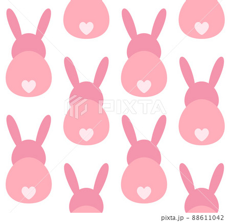 Vector seamless pattern of flat bunny rabbit back 88611042