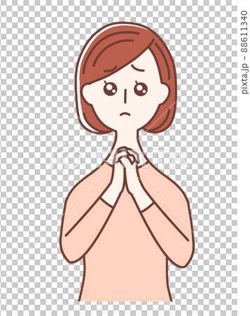 A woman wearing pink clothes to moisturize her eyes 88611340