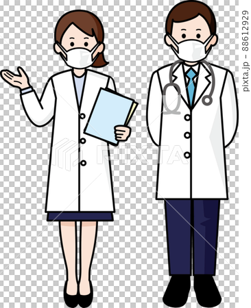 戴口罩的醫生男女 戴口罩的醫生男女 88612929