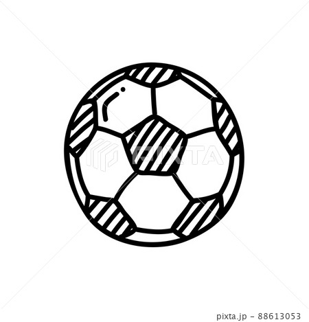 Soccer ball thin line icon on white background - Vector 88613053
