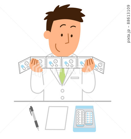 薬の監査をする薬剤師の男性1 88613109