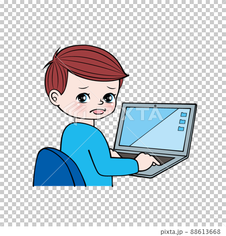 PC操作_麻煩臉_昭和味男孩 88613668