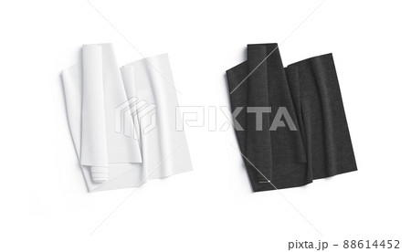 Blank black and white fabric unfolded roll mockup, top view Blank black and white fabric unfolded roll mockup, top view 88614452